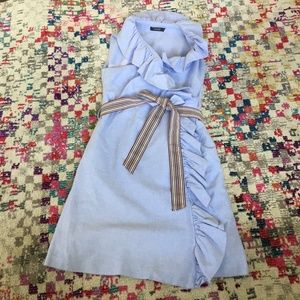Anthropologie ruffle wrap dress with pockets